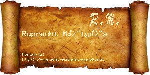 Ruprecht Mátyás névjegykártya